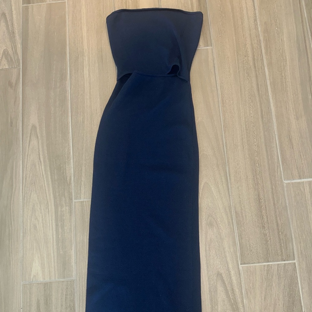 Elegant Navy Strapless Dress